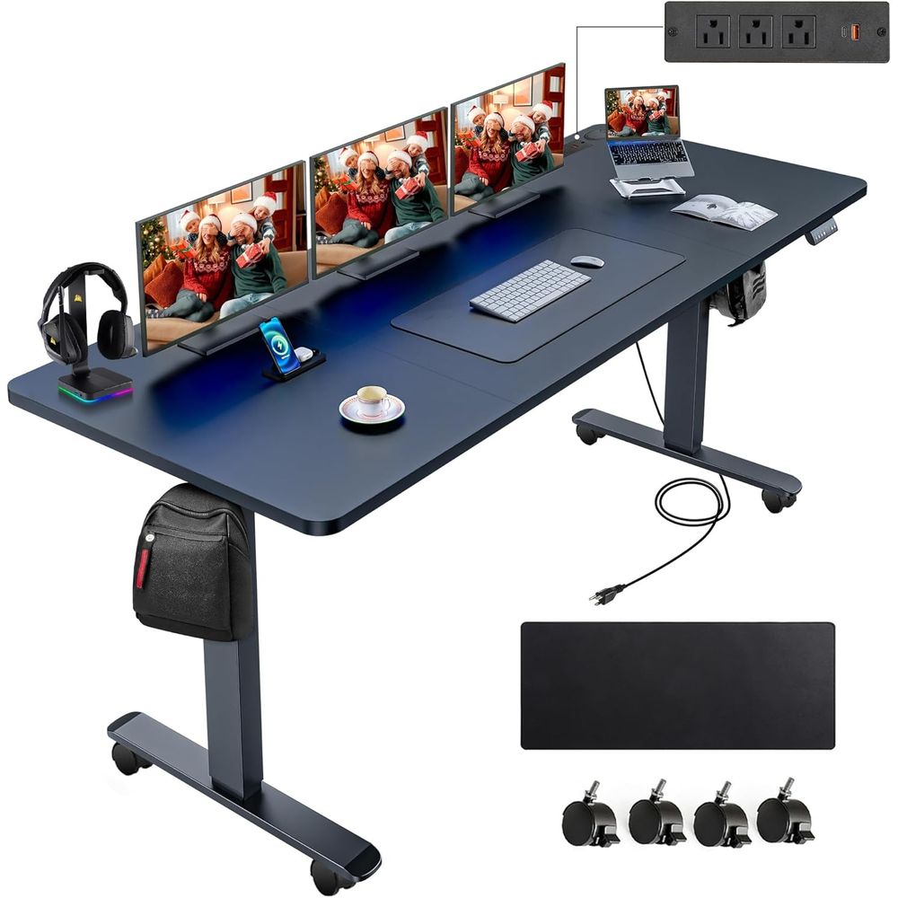 Mouse Charging Pad - Black 71 x 28 Electric Standing