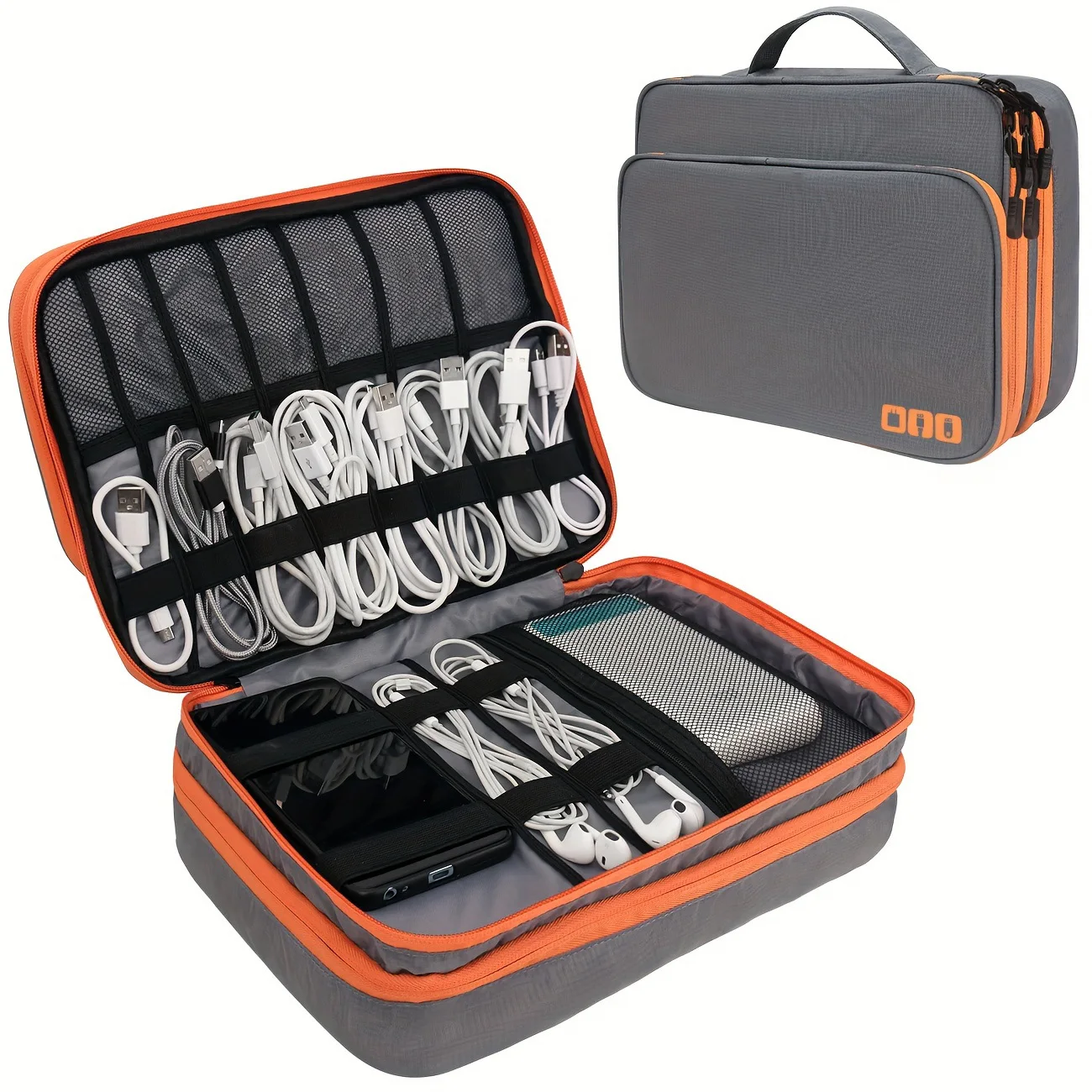 Tech Accessories Organizer - Portable Waterproof Multi-Layer Cable Organizer Bag