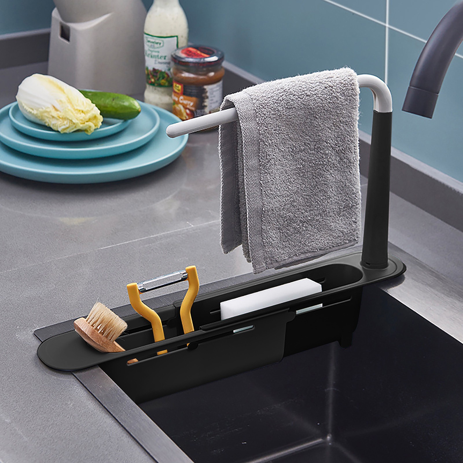 elescopic Sink Shelf Drainer R - Tech Accessories Organizer ulasan dan harga