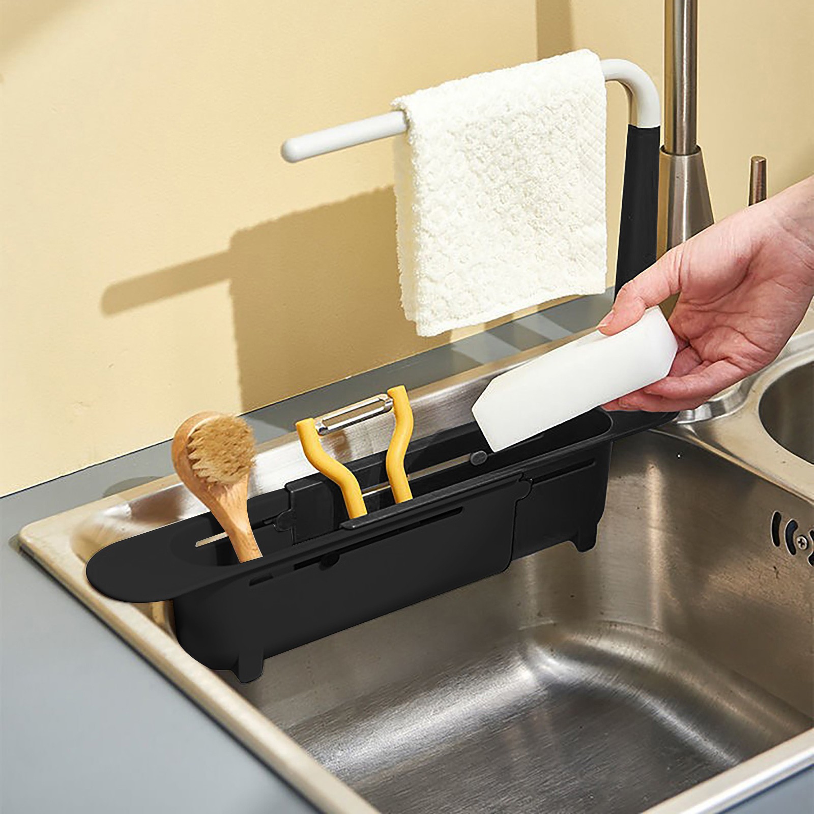 elescopic Sink Shelf Drainer R - Tech Accessories Organizer ulasan dan harga