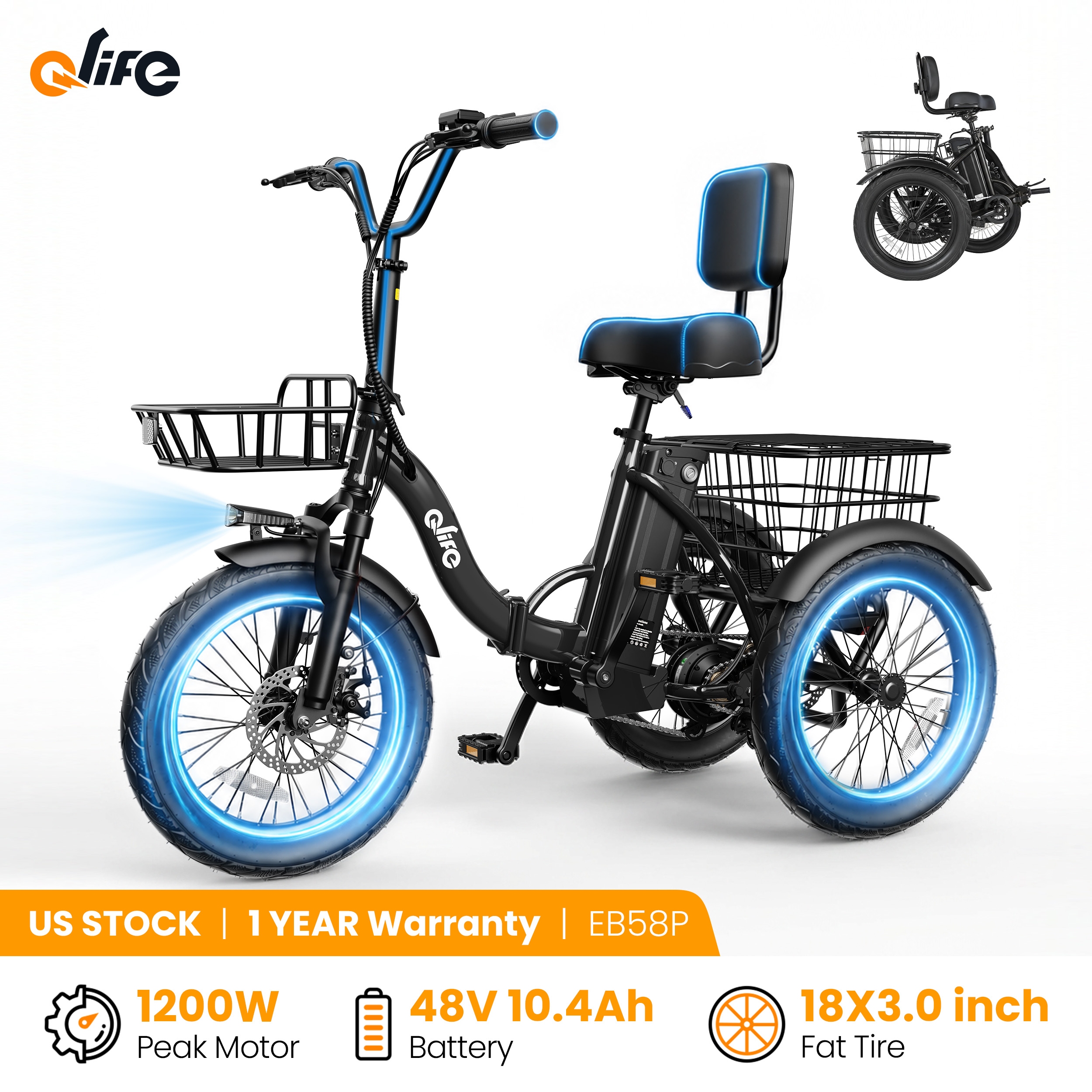 Qlife Triker 2.0 Folding Elect - Tech Q ulasan dan harga