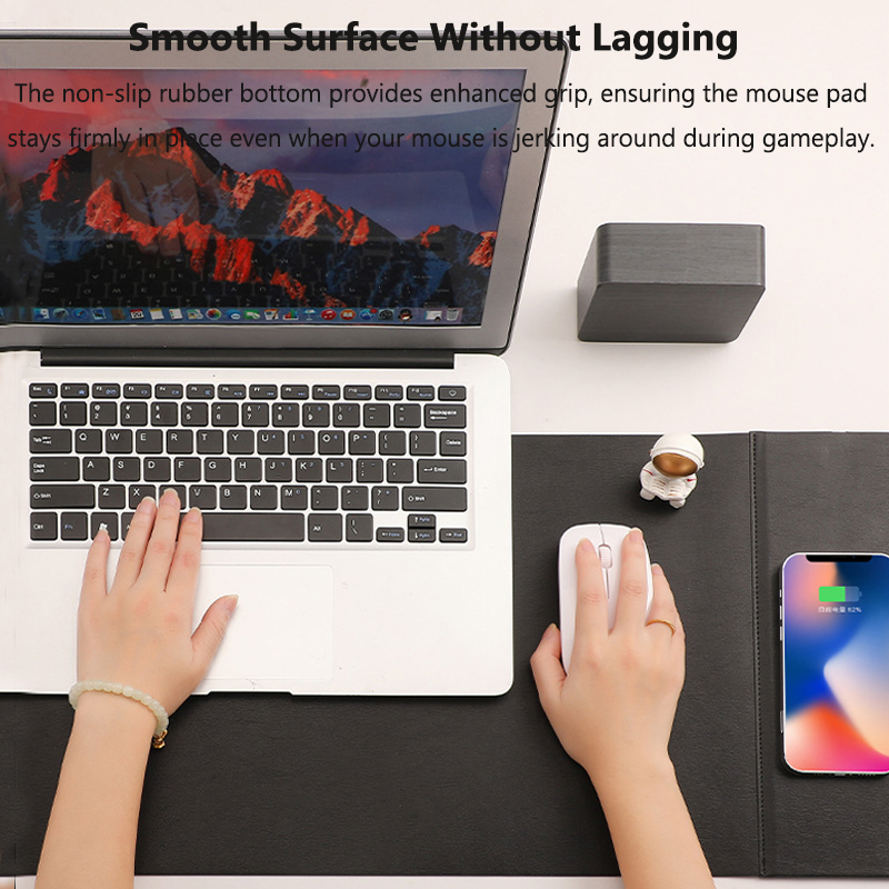 Wireless Charging PU Mouse Pad - Mouse Charging Pad ulasan dan harga