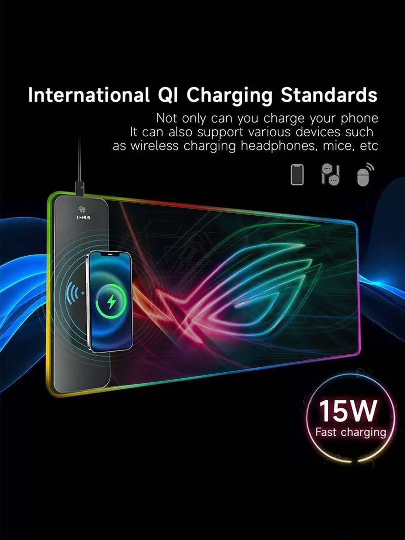 RGB Illuminated Multi - functi - Mouse Charging Pad ulasan dan harga