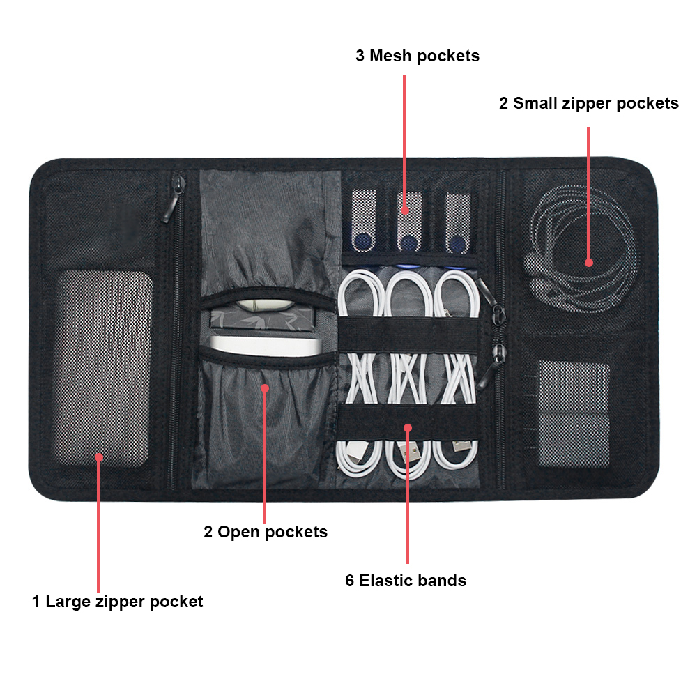 Portable Foldable Travel Cable - Tech Accessories Organizer ulasan dan harga