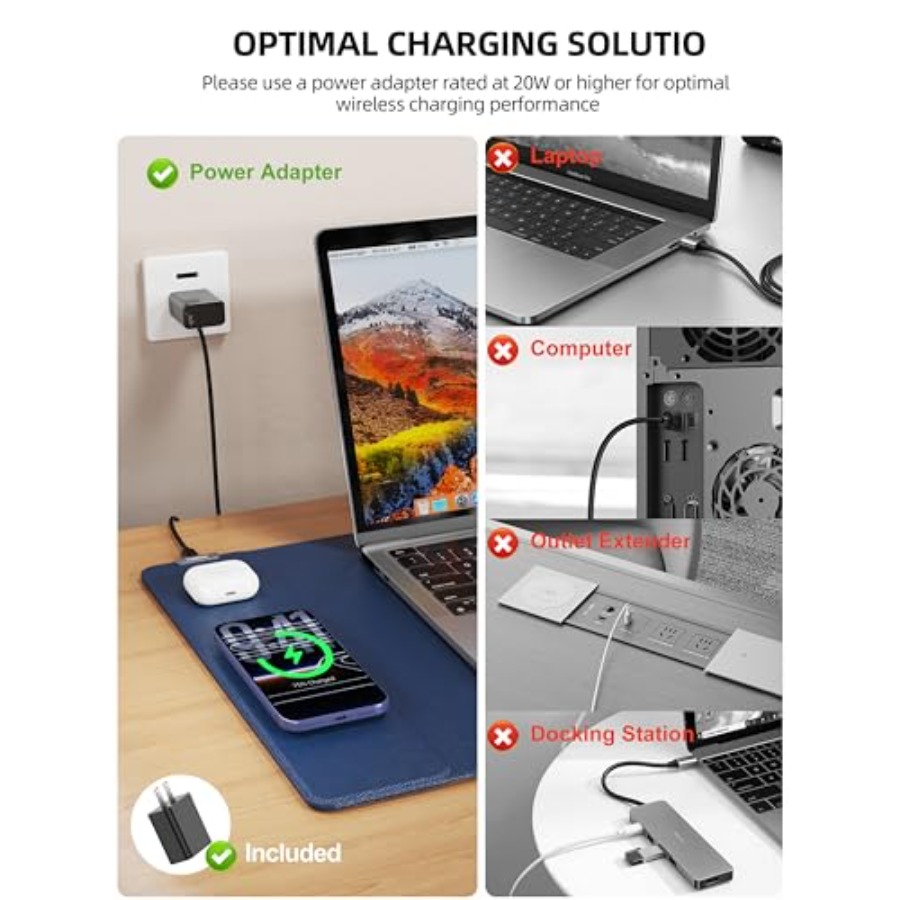 Mouse Pad with 15W Wireless Ch - Mouse Charging Pad ulasan dan harga