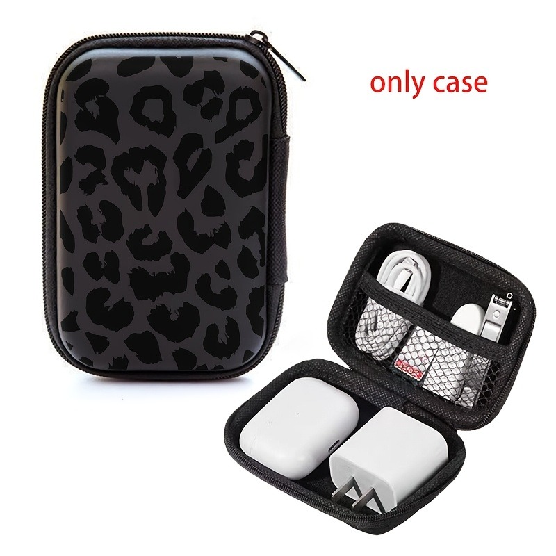 Black Leopard Print EVA Hard S - Tech Accessories Organizer ulasan dan harga