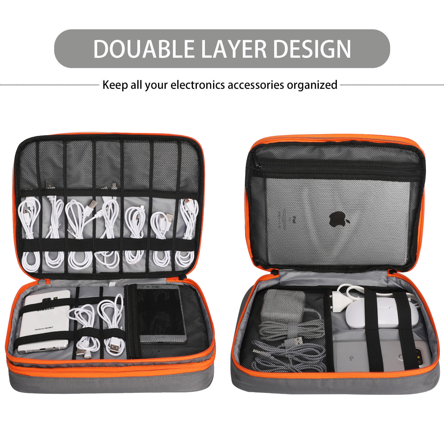 Double Layers Large Capacity T - Tech Accessories Organizer ulasan dan harga