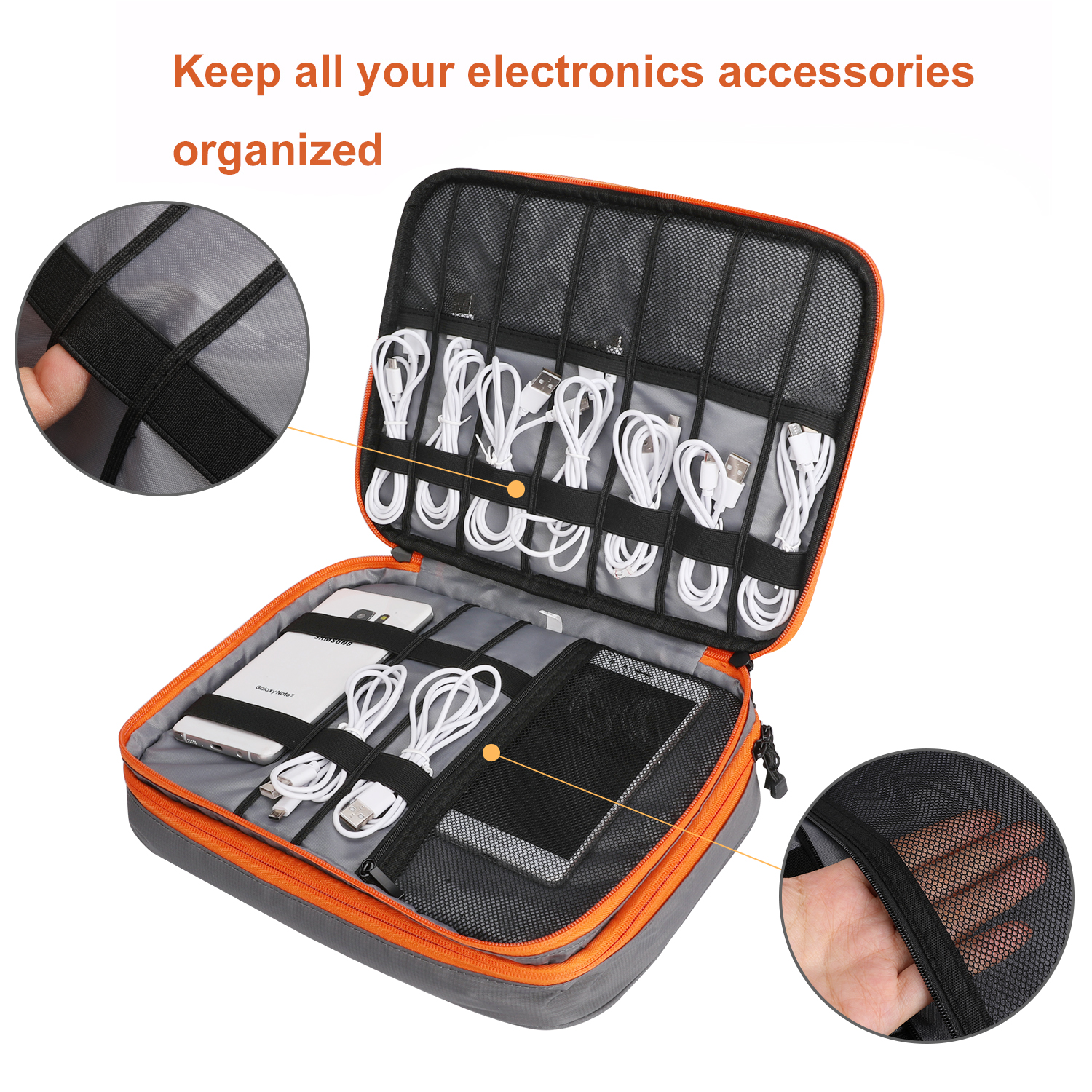 Double Layers Large Capacity T - Tech Accessories Organizer ulasan dan harga